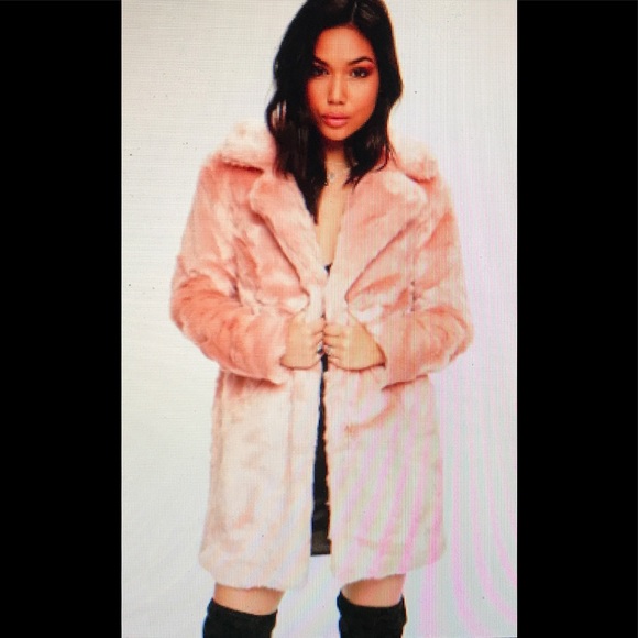 Missguided Jackets & Blazers - NWOT Misguided Pink Faux Fur Coat